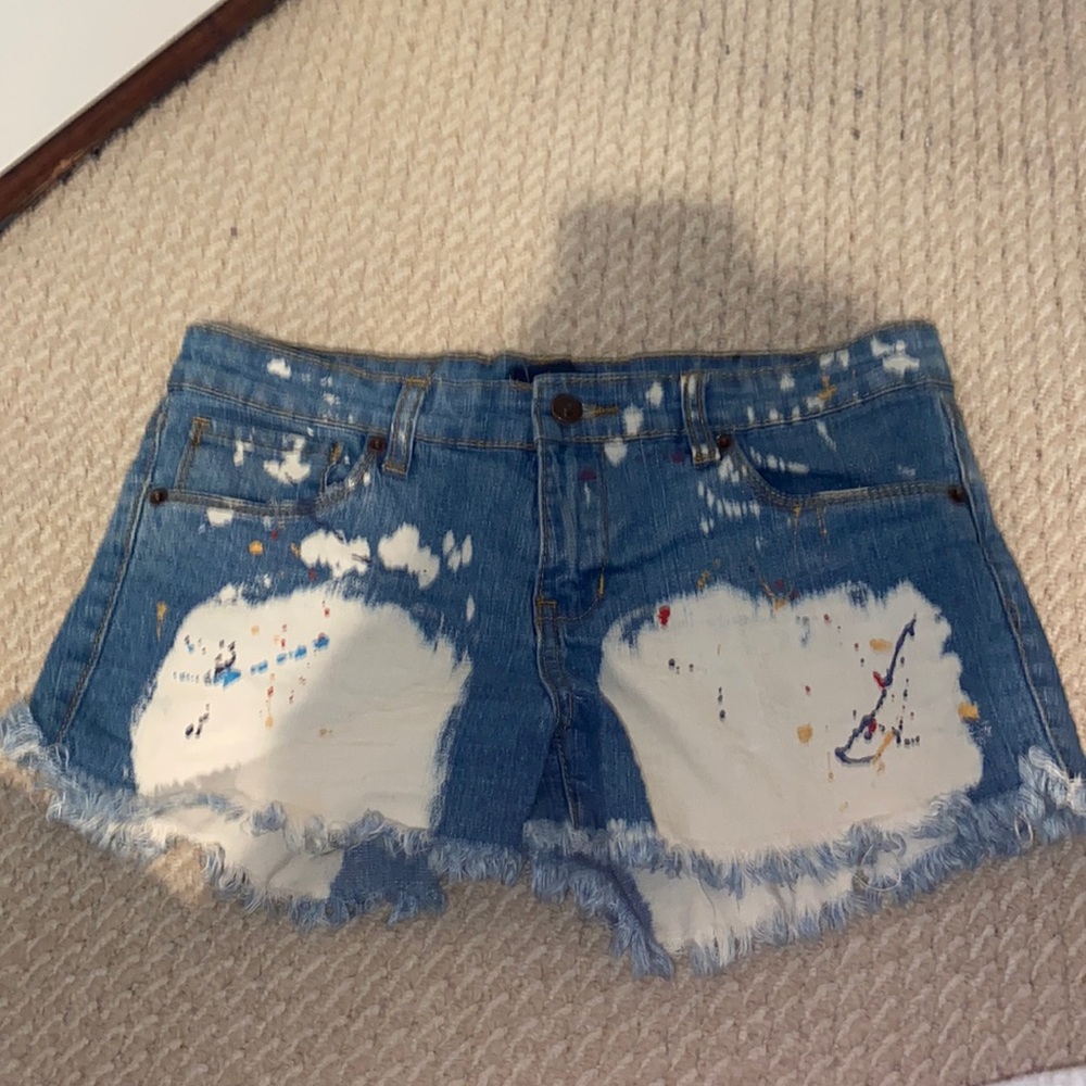 Butter Super Soft Splatter Paint Jean Shorts Size 7